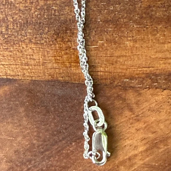 10k White Gold, Natural Diamond Heart Pendant Necklace 22” - Picture 2 of 5